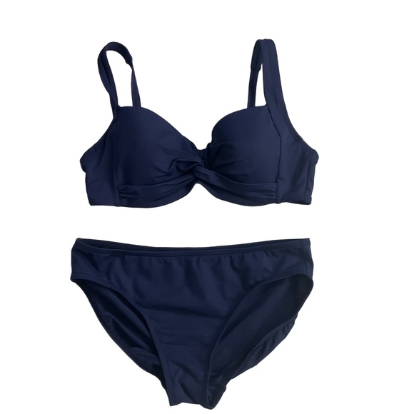 Lands' End Other - Lands End Navy Blue Adjustable Straps Two Piece Bikini Swimsuit Size 6